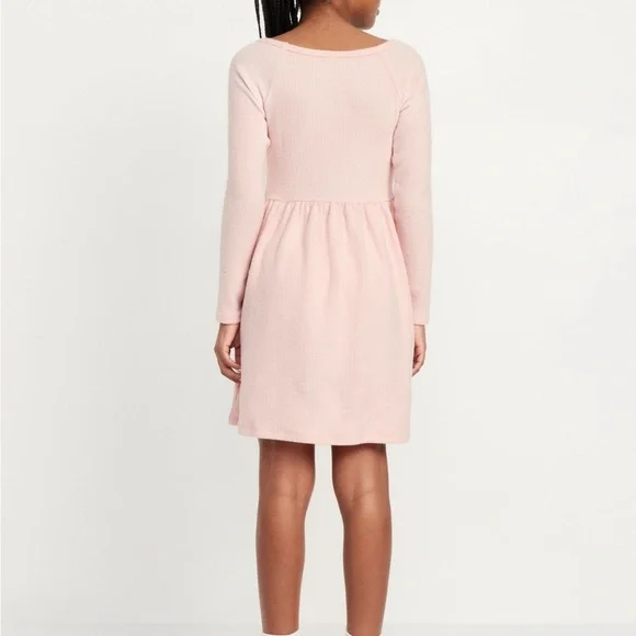 Long sleeve plush ribbed fit and flare dress - L - Picture 2 of 4